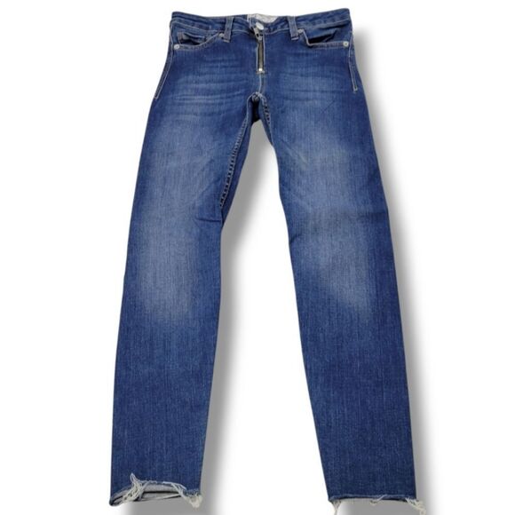 Free People Denim - Free People Jeans Size 24 W26"L25" Crop Ankle Jeans Skinny Jeans Stretch Raw Hem